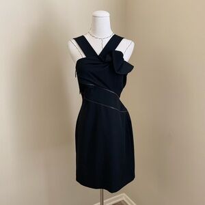 Closet clean out! Black Halo Aryn Ruffle Zip Party Mini Dress XS/0